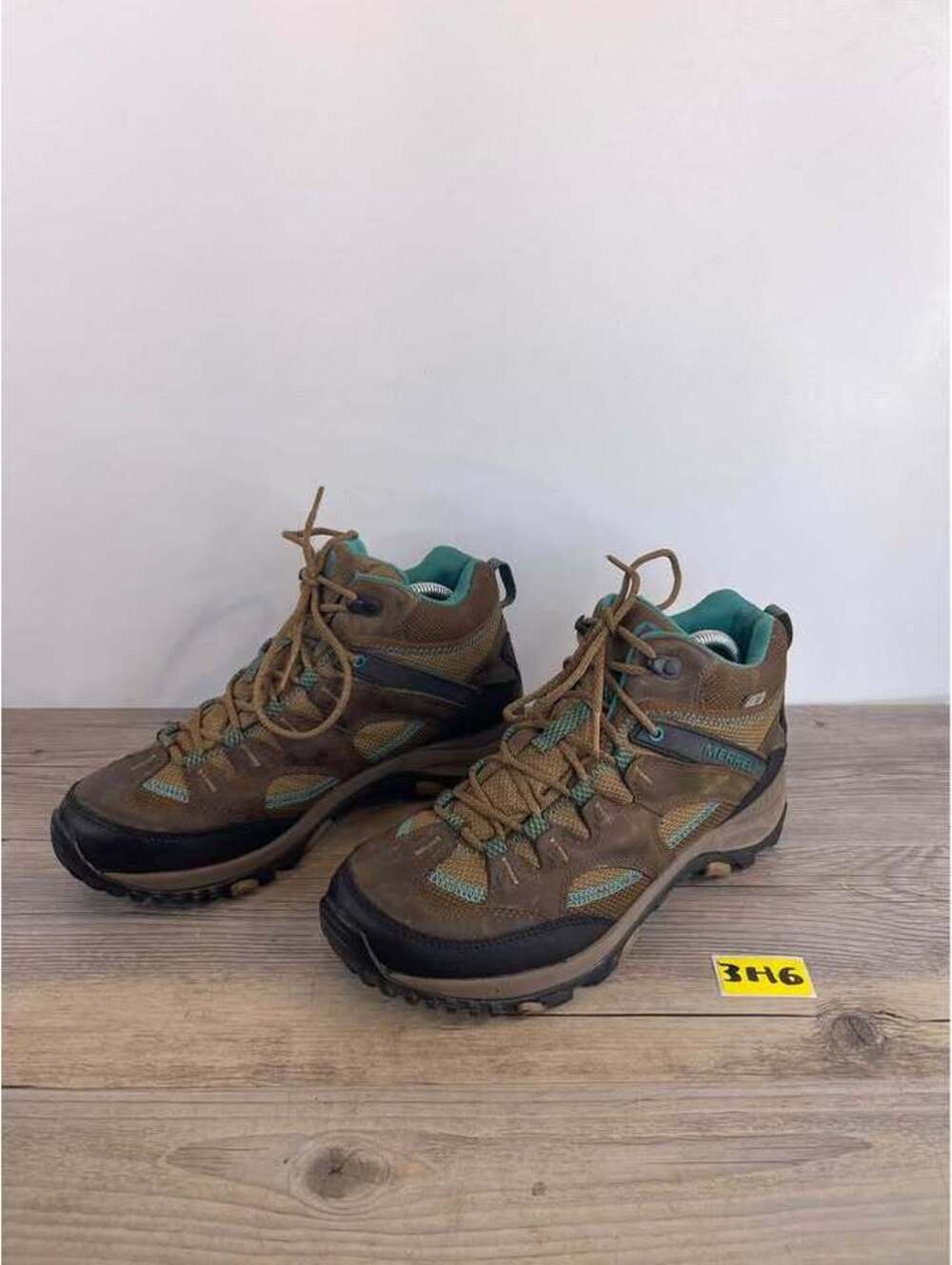 Merrell Womens Size 9.5 Moab Waterproof Leather Hiking Boots Dark Earth Teal - Picture 2 of 4